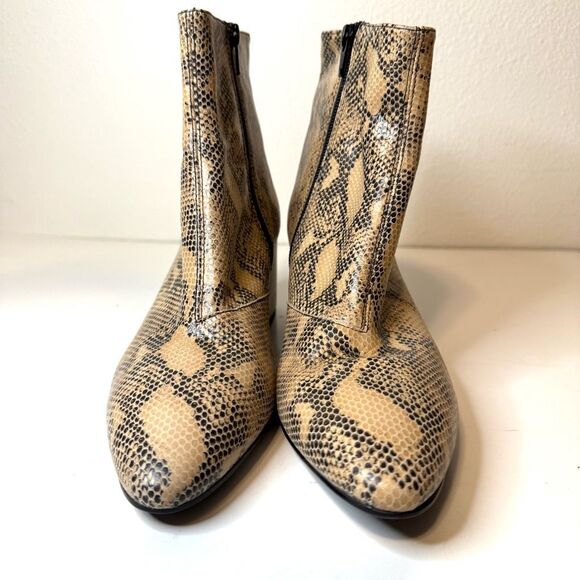 Vagabond Block Heel Snake Print Ankle Booties Size 40 - Picture 2 of 10